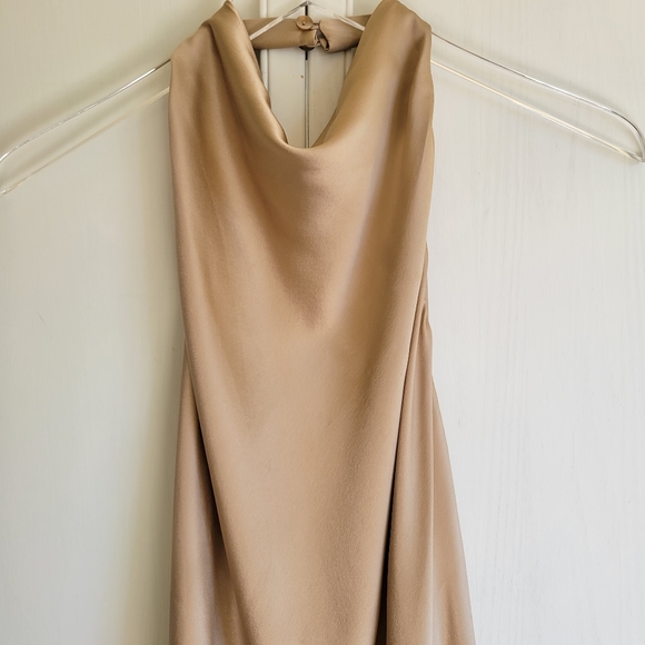 ⬇️ The Sei X REVOLVE Cowl Halter Mini Dress in Champagne Size US 6 NWT - Picture 4 of 7